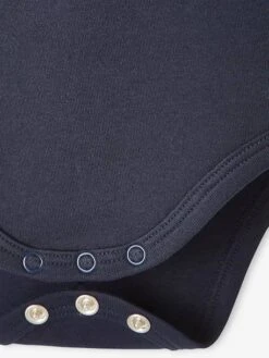 Pack Of 3 Long Sleeve Bodysuits With Cutaway Shoulders, For Babies - Blue Dark Two Color/multicol -PETIT BATEAU Sales Store pack of 3 long sleeve bodysuits with cutaway shoulders for babies 6