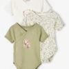 Pack Of 3 Long Sleeve Jungle Bodysuits For Newborn Babies - Green Medium 2 Color/multicolr -PETIT BATEAU Sales Store pack of 3 long sleeve jungle bodysuits for newborn babies