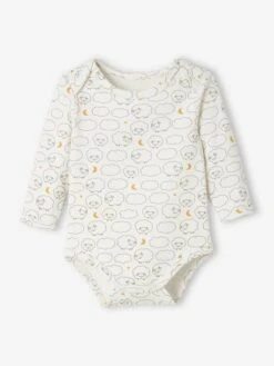 Pack Of 3 Long Sleeve "Sheep" Bodysuits With Cutaway Shoulders, For Babies - Beige Medium Two Colors/multic -PETIT BATEAU Sales Store pack of 3 long sleeve sheep bodysuits with cutaway shoulders for babies 3