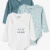 Pack Of 3 Long-Sleeved Bodysuits For Newborns, Organic Cotton, Lovely Nature - White/multi -PETIT BATEAU Sales Store pack of 3 long sleeved bodysuits for newborns organic cotton lovely nature 20