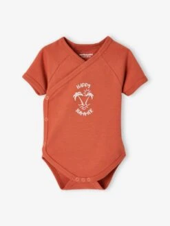 Pack Of 3 "Palm Tree" Bodysuits For Newborn Babies - Orange Dark 2 Color/multicol -PETIT BATEAU Sales Store pack of 3 palm tree bodysuits for newborn babies 3