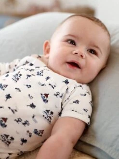 Pack Of 3 "Palm Tree" Bodysuits For Newborn Babies - Orange Dark 2 Color/multicol -PETIT BATEAU Sales Store pack of 3 palm tree bodysuits for newborn babies 6