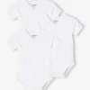 Pack Of 3 Short Sleeve Bodysuits,Full-Length Opening, Organic Collection, For Newborn Babies - White Light Two Color/multicol -PETIT BATEAU Sales Store pack of 3 short sleeve bodysuitsfull length opening organic collection for newborn babies