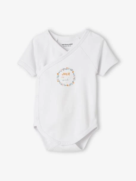 Pack Of 3 Short Sleeve Flowers Bodysuits For Newborn Babies - Green Light 2 Color/multicolor 3 Pack Of 3 Short Sleeve Flowers Bodysuits For Newborn Babies - Green Light 2 Color/multicolor - Image 2