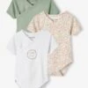 Pack Of 3 Short Sleeve Flowers Bodysuits For Newborn Babies - Green Light 2 Color/multicolor 1 Pack Of 3 Short Sleeve Flowers Bodysuits For Newborn Babies - Green Light 2 Color/multicolor -PETIT BATEAU Sales Store pack of 3 short sleeve flowers bodysuits for newborn babies