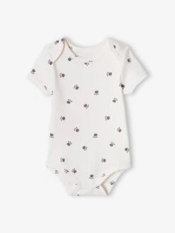 Pack Of 3 Short Sleeve "Fox" Bodysuits For Babies - Rose Beige -PETIT BATEAU Sales Store pack of 3 short sleeve fox bodysuits for babies 2