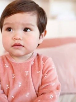 Pack Of 3 Velour Sleepsuits With Front Opening For Babies - Beige Medium Two Colors/multic -PETIT BATEAU Sales Store pack of 3 velour sleepsuits with front opening for babies 19