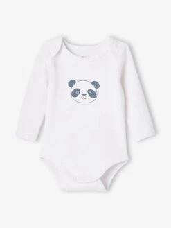 Pack Of 5 "Animals" Long Sleeve Bodysuits For Newborn Babies, Cutaway Shoulders - White Light Two Color/multicol -PETIT BATEAU Sales Store pack of 5 animals long sleeve bodysuits for newborn babies cutaway shoulders 3