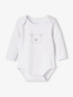 Pack Of 5 "Animals" Long Sleeve Bodysuits For Newborn Babies, Cutaway Shoulders - White Light Two Color/multicol -PETIT BATEAU Sales Store pack of 5 animals long sleeve bodysuits for newborn babies cutaway shoulders 4