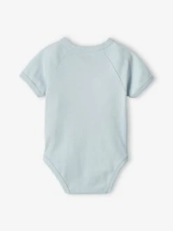 Pack Of 5 Bodysuits For Newborn Babies, Front Opening - Sky Blue -PETIT BATEAU Sales Store pack of 5 bodysuits for newborn babies front opening 6