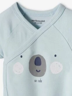 Pack Of 5 Bodysuits For Newborn Babies, Front Opening - Sky Blue -PETIT BATEAU Sales Store pack of 5 bodysuits for newborn babies front opening 7