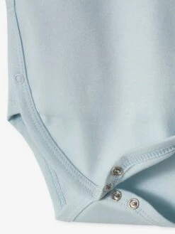 Pack Of 5 Bodysuits For Newborn Babies, Front Opening - Sky Blue -PETIT BATEAU Sales Store pack of 5 bodysuits for newborn babies front opening 8