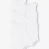 Pack Of 5 Bodysuits In Interlock Knit Fabric, For Babies - White Light Two Color/multicol -PETIT BATEAU Sales Store pack of 5 bodysuits in interlock knit fabric for babies
