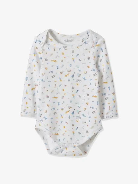 Pack Of 5 Long-Sleeved Bodysuits For Babies, Travelling Animals - Blue/multi 6 Pack Of 5 Long-Sleeved Bodysuits For Babies, Travelling Animals - Blue/multi - Image 4