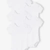 Pack Of 5 Short Sleeve Bodysuits In Interlock Knit, Full-Length Opening, For Babies - White Light Two Color/multicol 2 Pack Of 5 Short Sleeve Bodysuits In Interlock Knit, Full-Length Opening, For Babies - White Light Two Color/multicol -PETIT BATEAU Sales Store pack of 5 short sleeve bodysuits in interlock knit full length opening for babies