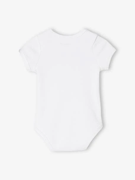 Pack Of 5 Short Sleeve Bodysuits In Interlock Knit, Full-Length Opening, For Babies - White Light Two Color/multicol 5 Pack Of 5 Short Sleeve Bodysuits In Interlock Knit, Full-Length Opening, For Babies - White Light Two Color/multicol - Image 3