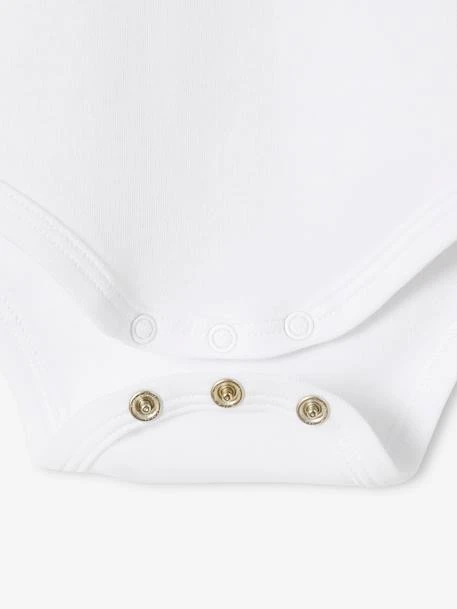 Pack Of 5 Short Sleeve Bodysuits In Interlock Knit, Full-Length Opening, For Babies - White Light Two Color/multicol 6 Pack Of 5 Short Sleeve Bodysuits In Interlock Knit, Full-Length Opening, For Babies - White Light Two Color/multicol - Image 4