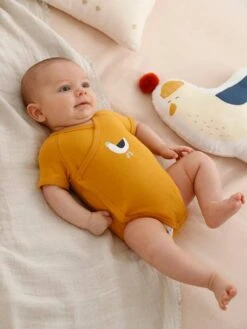 Pack Of 5 Short Sleeve Bodysuits, Seagull, Front Opening, For Newborn Babies - Dark Yellow 21 Pack Of 5 Short Sleeve Bodysuits, Seagull, Front Opening, For Newborn Babies - Dark Yellow -PETIT BATEAU Sales Store pack of 5 short sleeve bodysuits seagull front opening for newborn babies 9