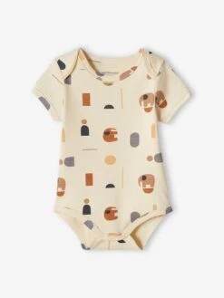Pack Of 5 Short Sleeve "Elephant" Bodysuits For Babies - Ecru -PETIT BATEAU Sales Store pack of 5 short sleeve elephant bodysuits for babies 2