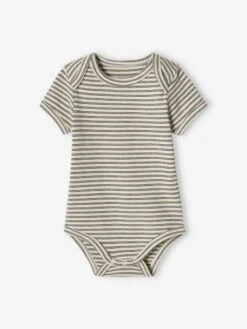 Pack Of 5 Short Sleeve "Elephant" Bodysuits For Babies - Ecru -PETIT BATEAU Sales Store pack of 5 short sleeve elephant bodysuits for babies 5