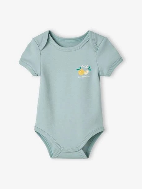 Pack Of 5 Short Sleeve "Fruits" Bodysuits For Babies - White Light Two Color/multicol 7 Pack Of 5 Short Sleeve "Fruits" Bodysuits For Babies - White Light Two Color/multicol - Image 5