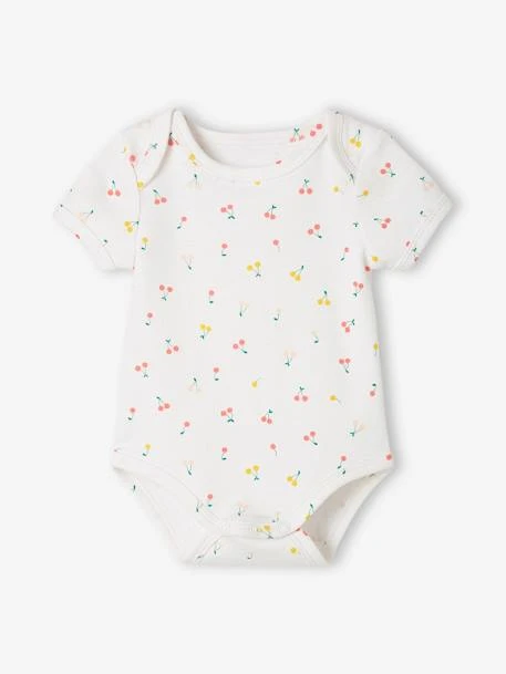 Pack Of 5 Short Sleeve "Fruits" Bodysuits For Babies - White Light Two Color/multicol 8 Pack Of 5 Short Sleeve "Fruits" Bodysuits For Babies - White Light Two Color/multicol - Image 6
