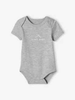 Pack Of 5 Short Sleeve "sunshine" Bodysuits For Babies - Aqua Green -PETIT BATEAU Sales Store pack of 5 short sleeve sunshine bodysuits for babies 6