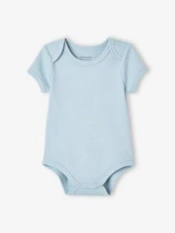 Pack Of 7 Short Sleeve Bodysuits, Full-Length Opening, For Babies - Blue Medium Two Color/multicol -PETIT BATEAU Sales Store pack of 7 short sleeve bodysuits full length opening for babies 15