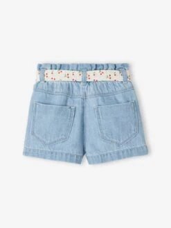 Paperbag Shorts With Belt For Babies - Blue Light Wasched -PETIT BATEAU Sales Store paperbag shorts with belt for babies 5