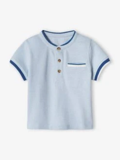 Piqué Knit Polo Shirt For Babies - Sky Blue