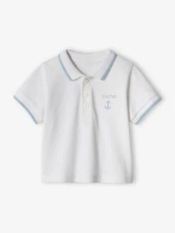Polo Shirt With Embroidery On The Chest, For Baby Boys - White -PETIT BATEAU Sales Store polo shirt with embroidery on the chest for baby boys 18