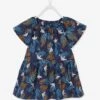Printed Dress With Butterfly Sleeves, For Babies - Dark Blue/print -PETIT BATEAU Sales Store printed dress with butterfly sleeves for babies