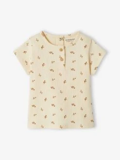 Rib Knit T-Shirt For Babies - Pale Pink