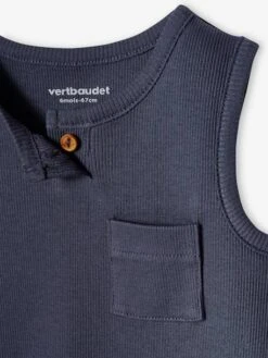 Rib Knit Vest Top For Babies - Slate Blue -PETIT BATEAU Sales Store rib knit vest top for babies 1