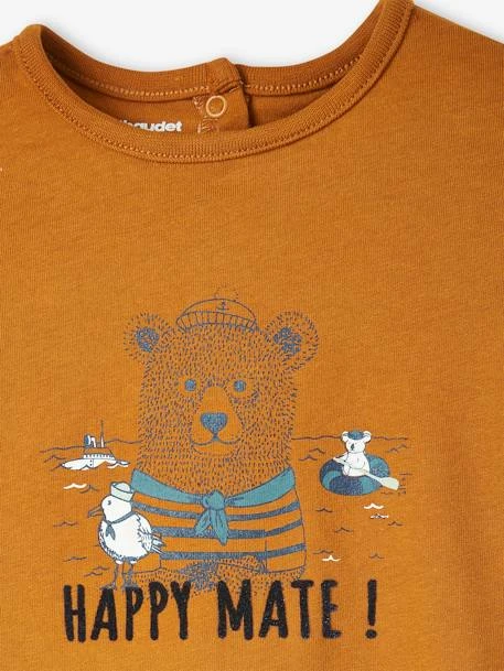 Sailor Bear Top For Babies - Brown Medium Solid With Design 4 Sailor Bear Top For Babies - Brown Medium Solid With Design - Image 2