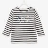 Sailor-type Top 'Save Océan', For Babies - White Stripes -PETIT BATEAU Sales Store sailor type top save ocean for babies