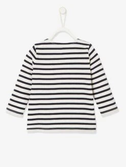 Sailor-type Top 'Save Océan', For Babies - White Stripes -PETIT BATEAU Sales Store sailor type top save ocean for babies 3