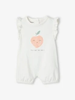 Set Of 2 Fruity Jumpsuits For Babies - Pale Pink -PETIT BATEAU Sales Store set of 2 fruity jumpsuits for babies 1