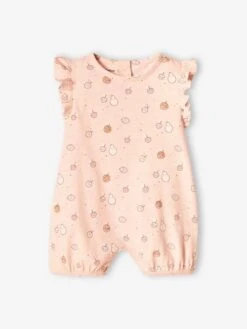 Set Of 2 Fruity Jumpsuits For Babies - Pale Pink -PETIT BATEAU Sales Store set of 2 fruity jumpsuits for babies 2