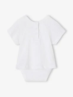 Short Sleeve Bodysuit Top For Babies - White -PETIT BATEAU Sales Store short sleeve bodysuit top for babies 3