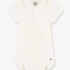 Short Sleeve Bodysuit With Collar, By Petit Bateau - White 2 Short Sleeve Bodysuit With Collar, By Petit Bateau - White -PETIT BATEAU Sales Store short sleeve bodysuit with collar by petit bateau 3