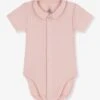 Short Sleeve Bodysuit With Collar, By PETIT BATEAU - Rose 2 Short Sleeve Bodysuit With Collar, By PETIT BATEAU - Rose -PETIT BATEAU Sales Store short sleeve bodysuit with collar by petit bateau 6