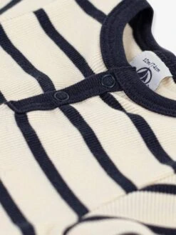 Short Sleeve Bodysuit With Grandad-Style Collar In Organic Cotton, By PETIT BATEAU - Beige -PETIT BATEAU Sales Store short sleeve bodysuit with grandad style collar in organic cotton by petit bateau 2