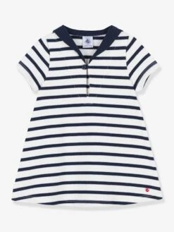 Short Sleeve Dress, By PETIT BATEAU - White