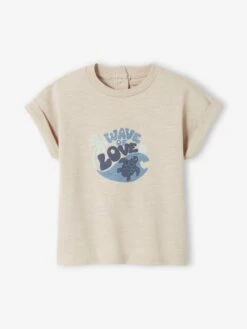 Short Sleeve Turtle T-Shirt For Babies - Beige