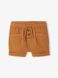 Shorts In Cotton Gauze For Babies - Caramel 11 Shorts In Cotton Gauze For Babies - Caramel -PETIT BATEAU Sales Store shorts in cotton gauze for babies 3