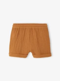 Shorts In Cotton Gauze For Babies - Caramel 12 Shorts In Cotton Gauze For Babies - Caramel -PETIT BATEAU Sales Store shorts in cotton gauze for babies 4