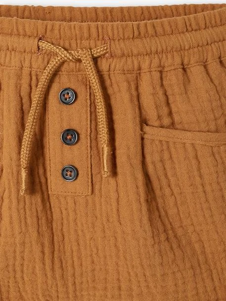 Shorts In Cotton Gauze For Babies - Caramel 8 Shorts In Cotton Gauze For Babies - Caramel - Image 6
