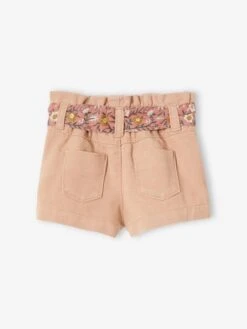 Shorts With Fabric Belt & Elasticated Waistband For Babies - Beige Medium Solid With Decor -PETIT BATEAU Sales Store shorts with fabric belt elasticated waistband for babies 2