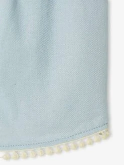 Shorts With Pompom Trim For Babies - Sky Blue -PETIT BATEAU Sales Store shorts with pompom trim for babies 3